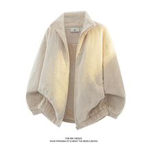 双面羊羔毛茸茸外套加绒男秋冬季2025新款仿獭兔毛毛绒上衣厚卫衣