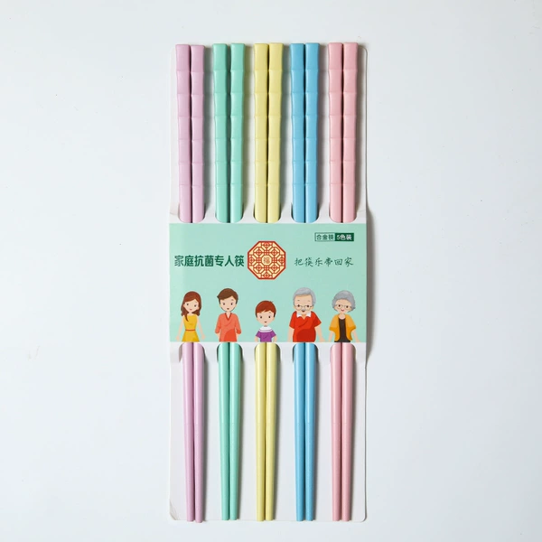 New festival high horsepower alloy chopsticks 5 double -one card installation
