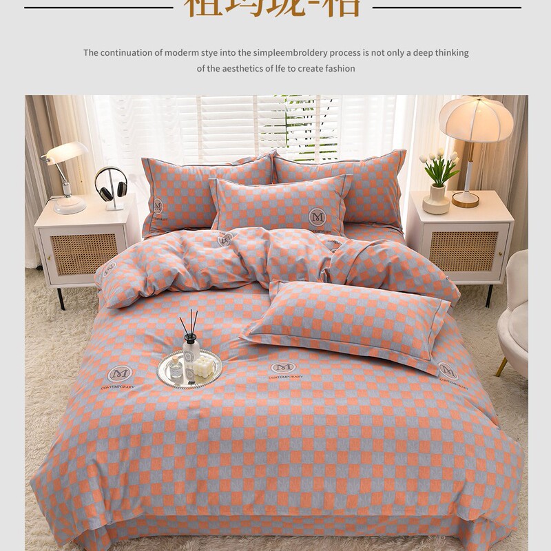 厚手の毛磨き100% 純綿4点セット綿プリントシーツセット新疆長絨綿寝具セット|undefined