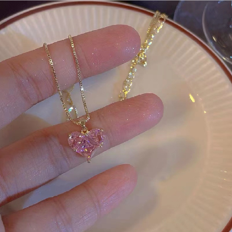 fashionable fuchsia universal pendant heart shaped drop-shaped…