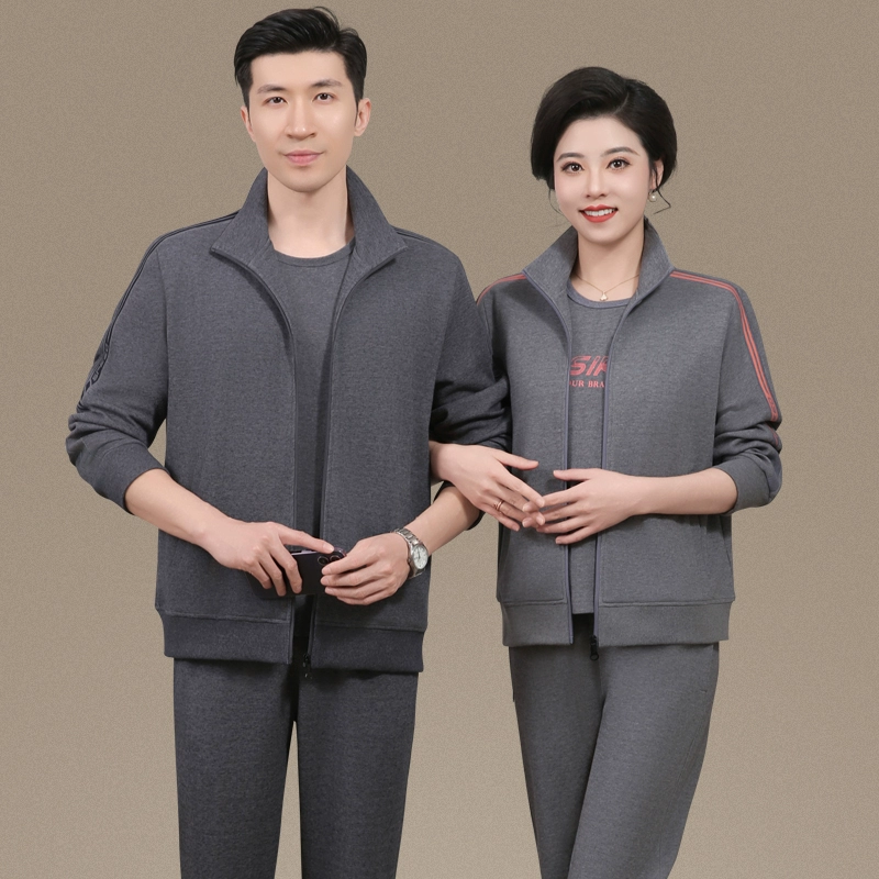 Спортивные костюмы для пар среднего и пожилого возраста, весенне-осенняя одежда для родителей большого размера для утренних упражнений, повседневная одежда для папы и мамы.
