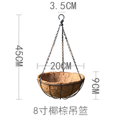 Fuente fabricantes de arreglos florales coco marrón colgante maceta de coco natural colgada cesta colgante viento bucólico suspendido pared maceta