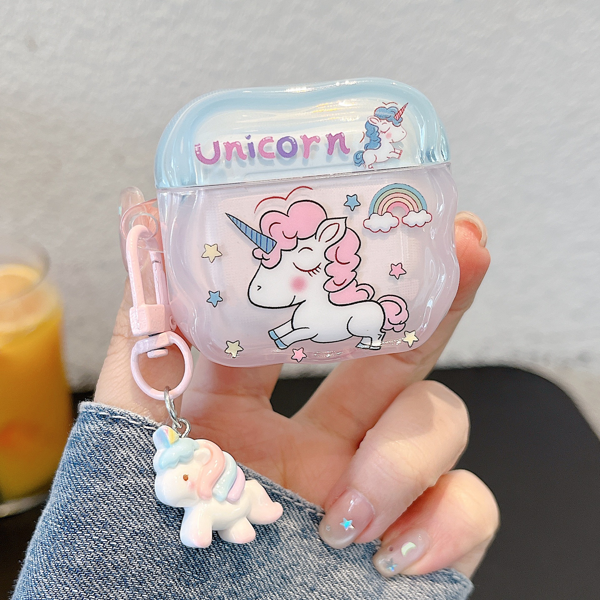 Cubierta de auriculares IMD Unicornio de dibujos animados para AirPods Pro Cubierta de auriculares Bluetooth AirPods3 / 4 generación a prueba de caídas image 3