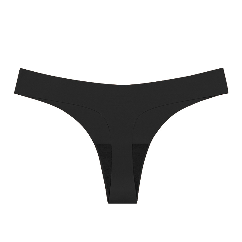 [Tanga sin costuras] ropa interior en forma de T de seda de hielo de color sólido para mujer sexy transfronteriza deportes calzoncillos de cintura baja invisibles