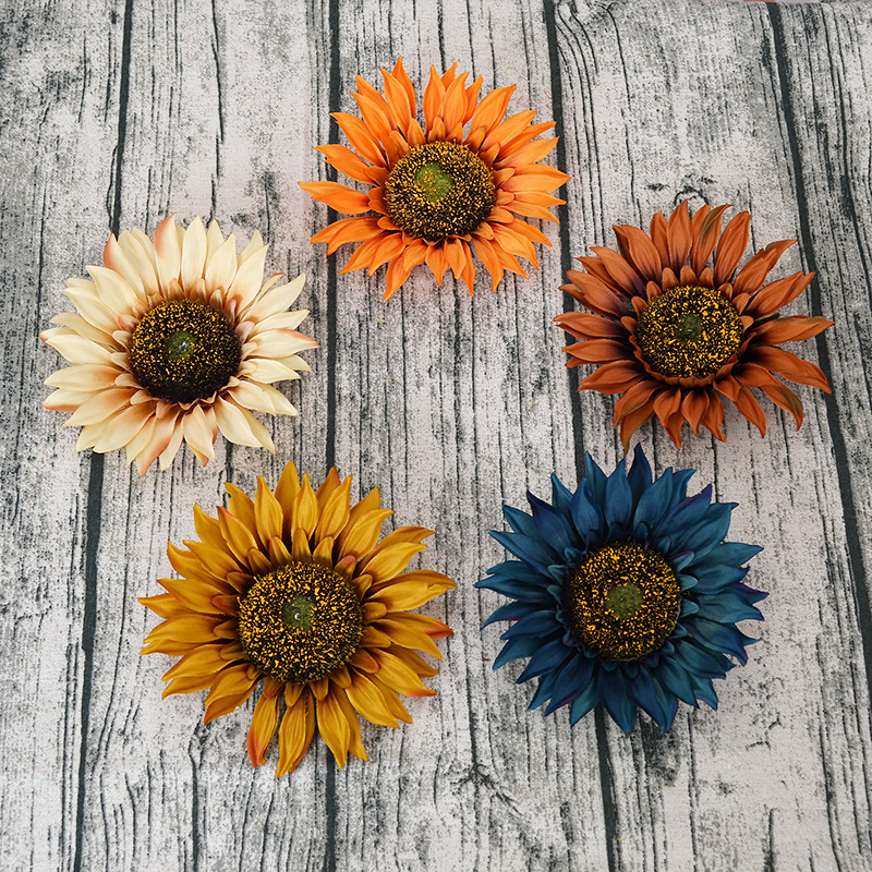 One-Piece Dropshipping Artificial Flower Sunflower Photography Props in Complete Colors Multi-Color Sunflower Flower Head Sunflower Flowers