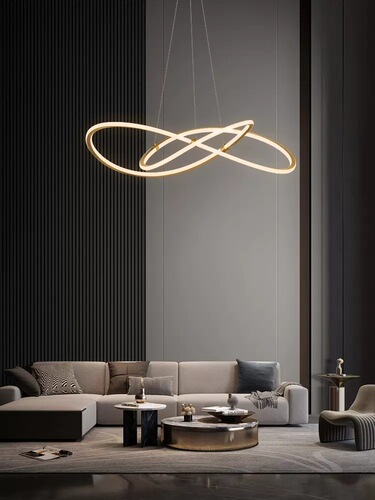 All-copper minimalist light luxury living room chandelier modern simple and atmospheric living room lamp  new Nordic lighting fixtures