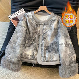 新中式年轻款棉袄复古棉服国风盘扣加厚棉衣冬季女士唐装夹棉外套
