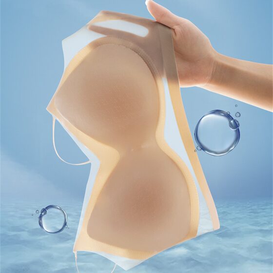 Seamless Beautiful Back Sling Wrap Bra for Women Summer Thin Ice Silk No Steel Ring All-in-one Push-up Large Size Bra
