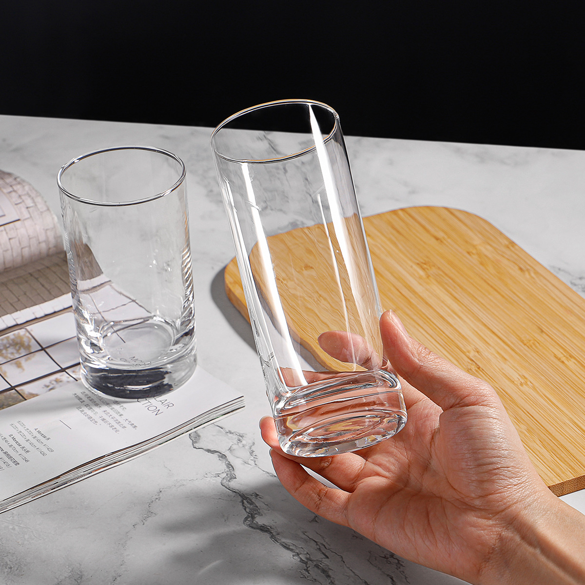 Vidrio moderno taza recta taza de leche jugo bebida taza restaurante taza de agua hogar taza de beber al por mayor