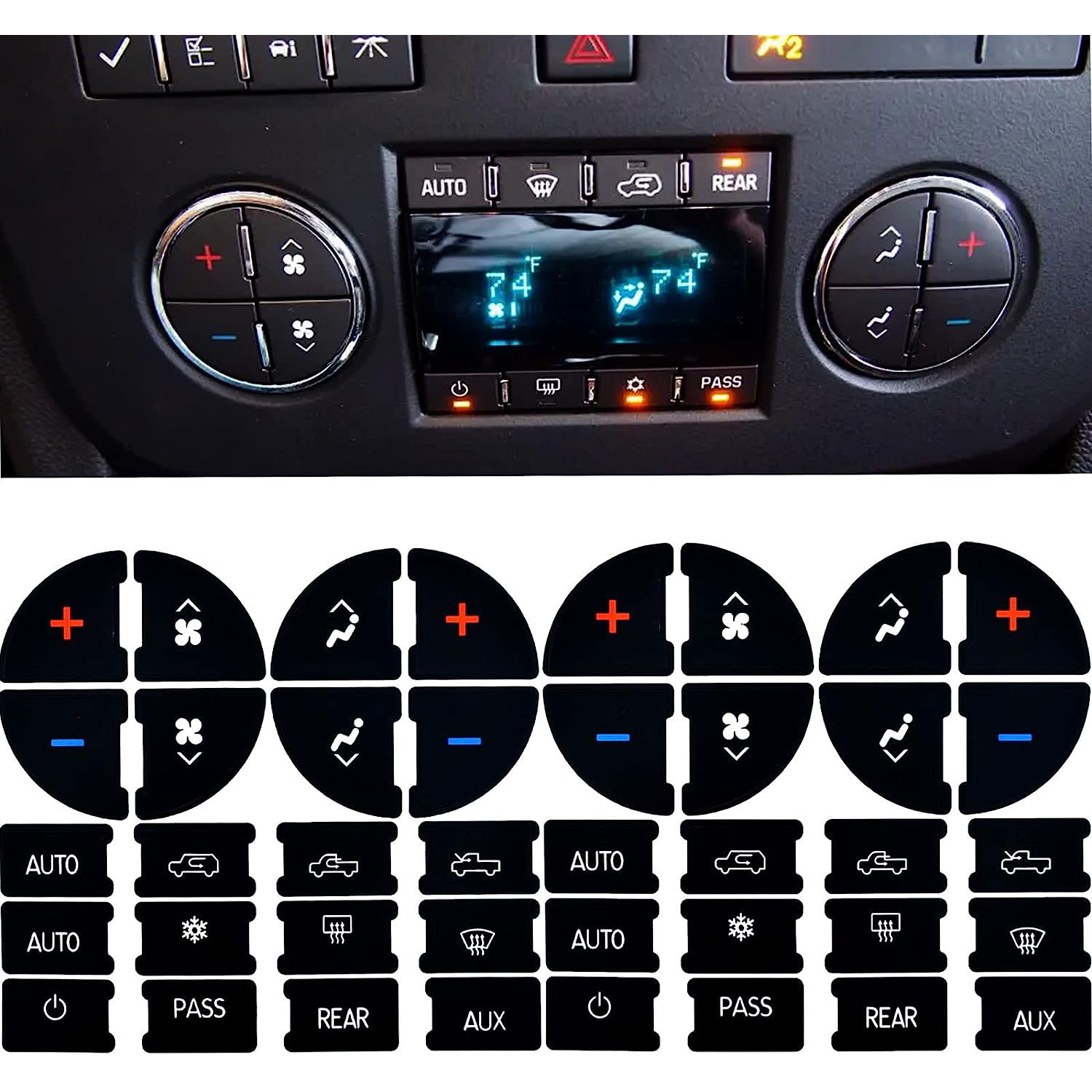 Car Dashboard Ac Button Repair Kit Sticker For Air Conditioning_voghion.com