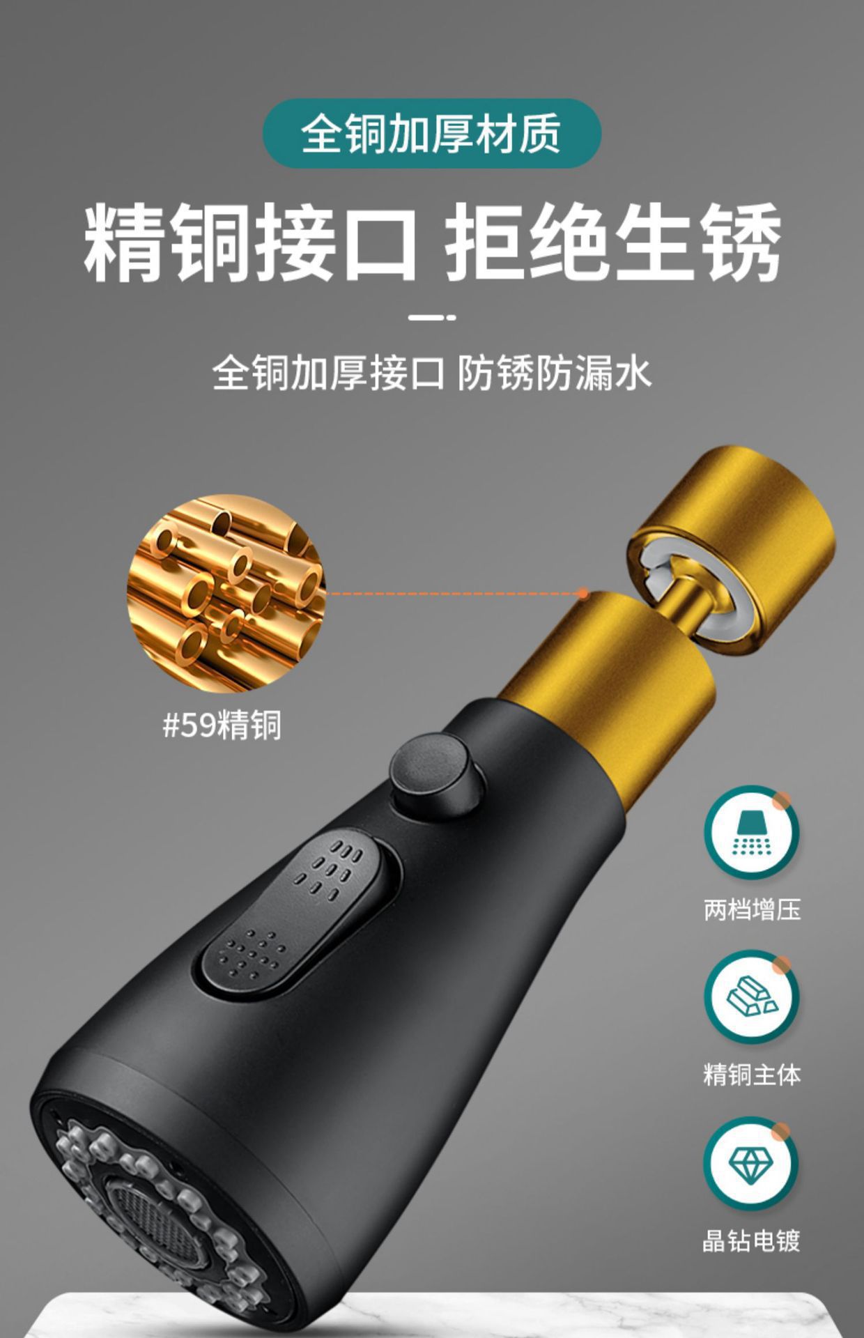 Kitchen faucet universal extension faucet, extended foaming device, water outlet, universal splash-proof head for sink undefined