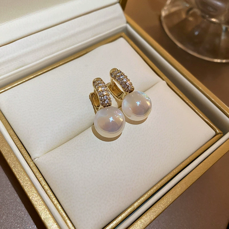 Серебряная игла, серьги из жемчуга, микроинкрустация, стиль легкой роскоши, стиль высокого качества