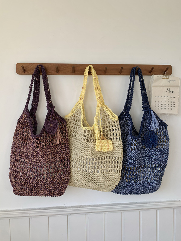 新しい小さな新鮮な中空織り感わら織りファッションイントレンドレディースバッグショルダーバッグハンドバッグ|undefined