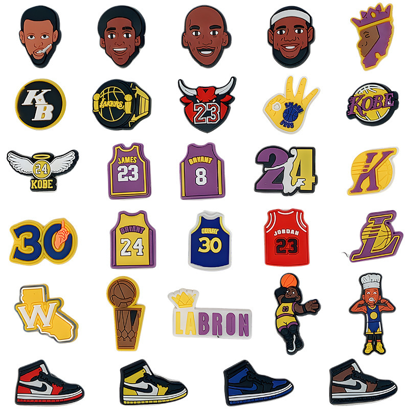 Cross-border new NBA basketball hole shoes shoes flower DIY shoe buckle shoes decorative shoes accessories PVC soft rubber shoes accessories Cross-border new NBA basketball hole shoes shoes flower DIY shoe buckle shoes decorative shoes accessories PVC soft rubber shoes accessories