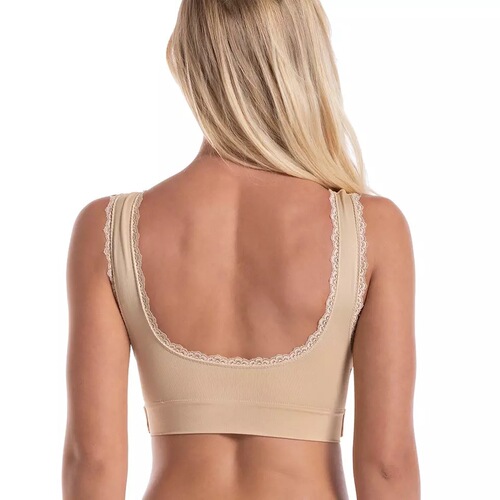 Front cross-button side buckle lace-free sports bra seamless push-up adjustable yoga sleep plus size underwear