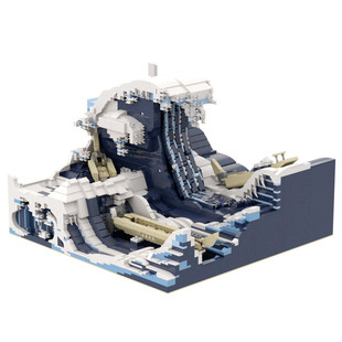 C4981 World Famous Paintings: Wave Building Block Toy Set 3289 Particle Count
