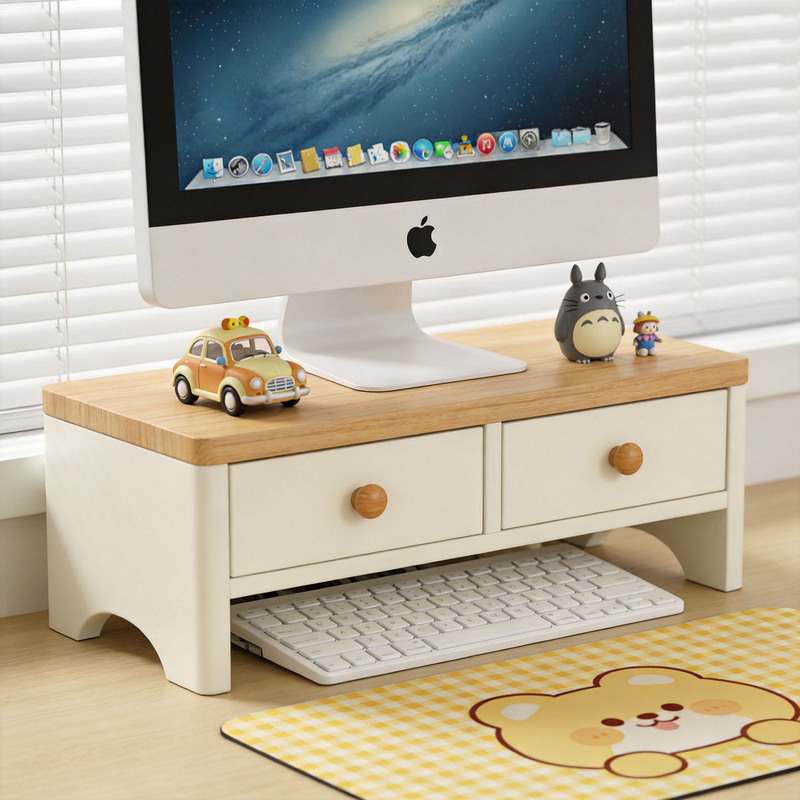 Computer height-adjustable stand for office desk, laptop riser stand, office workstation with drawer, monitor stand Computer height-adjustable stand for office desk, laptop riser stand, office workstation with drawer, monitor stand