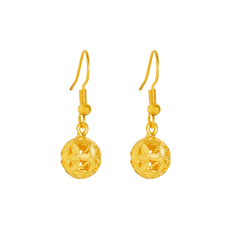 Estilo chino hydrangea gancho Vietnam oro hueco Lucky Ball pendientes retro de la joyería boda Las Mujeres suministro image 6