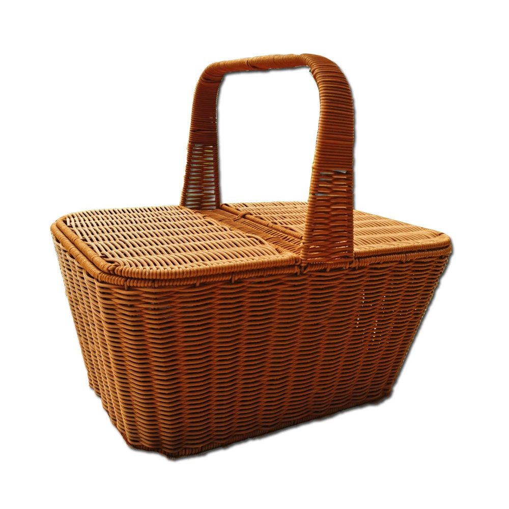 ✅Интернет-знаменитость пасторальная корзина для пикника из бамбука ротанговая корзина для покупок фруктовая корзина для хранения портативная корзина реквизит корзина