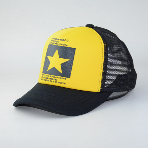 Cross-border men's and women's sunshade mesh hats, cycling peaked caps, summer travel driver hats, mountaineering fishing hats, five-pointed star sun hats