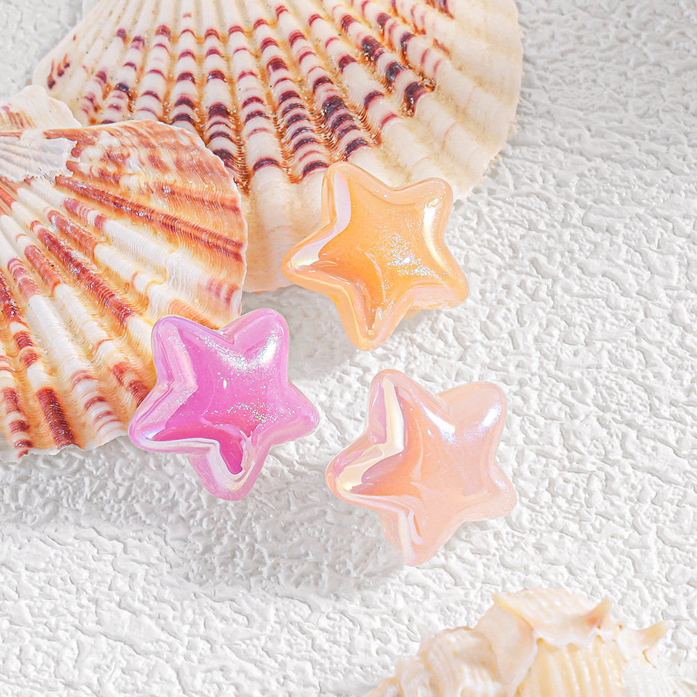 Heidi luz ultravioleta cambio de color estrella de cinco puntas con cuentas Diy cadena de teléfono móvil llavero accesorios de joyería modelo mixto lote suelto