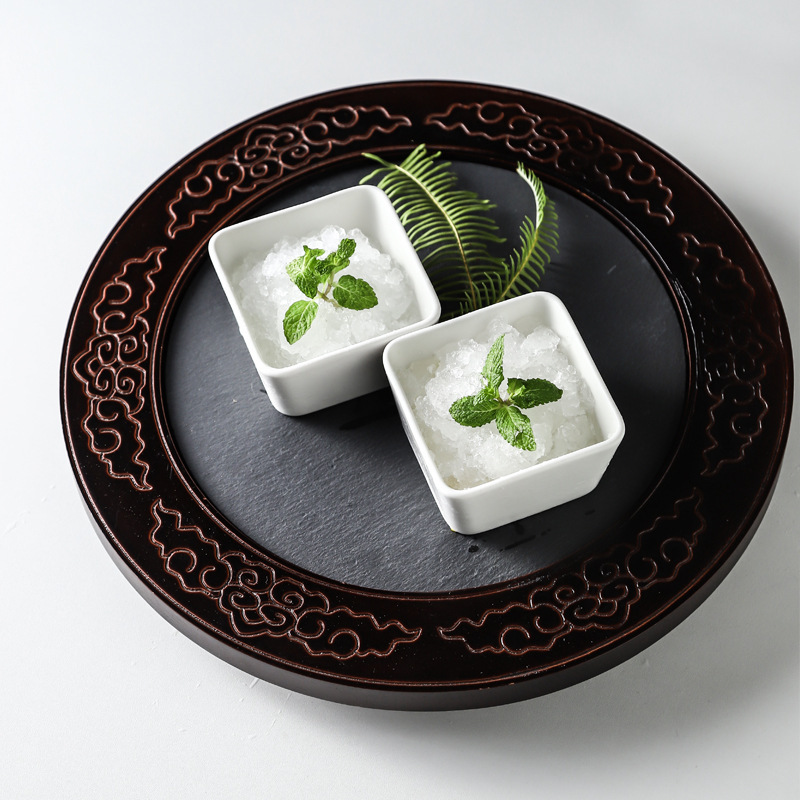 Small square cup hotel shake sound net red square cup creative tableware artistic conception characteristic personality cold dish molecular cooking seasoning plate