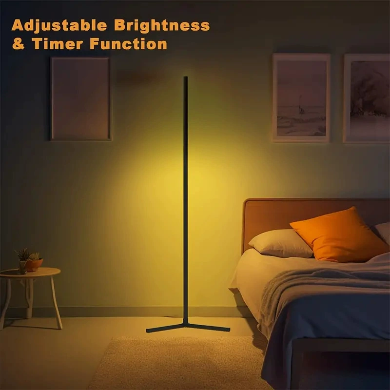 Угловая торшер TUYA WiFi, 1.42 м 3-секции RGBIC Ambient Light, V-образная подставка