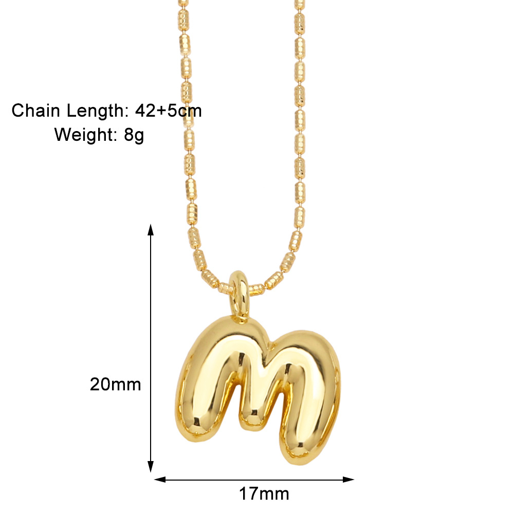 Copper Gold Plated Simple Style Letter Pendant Necklace display picture 15