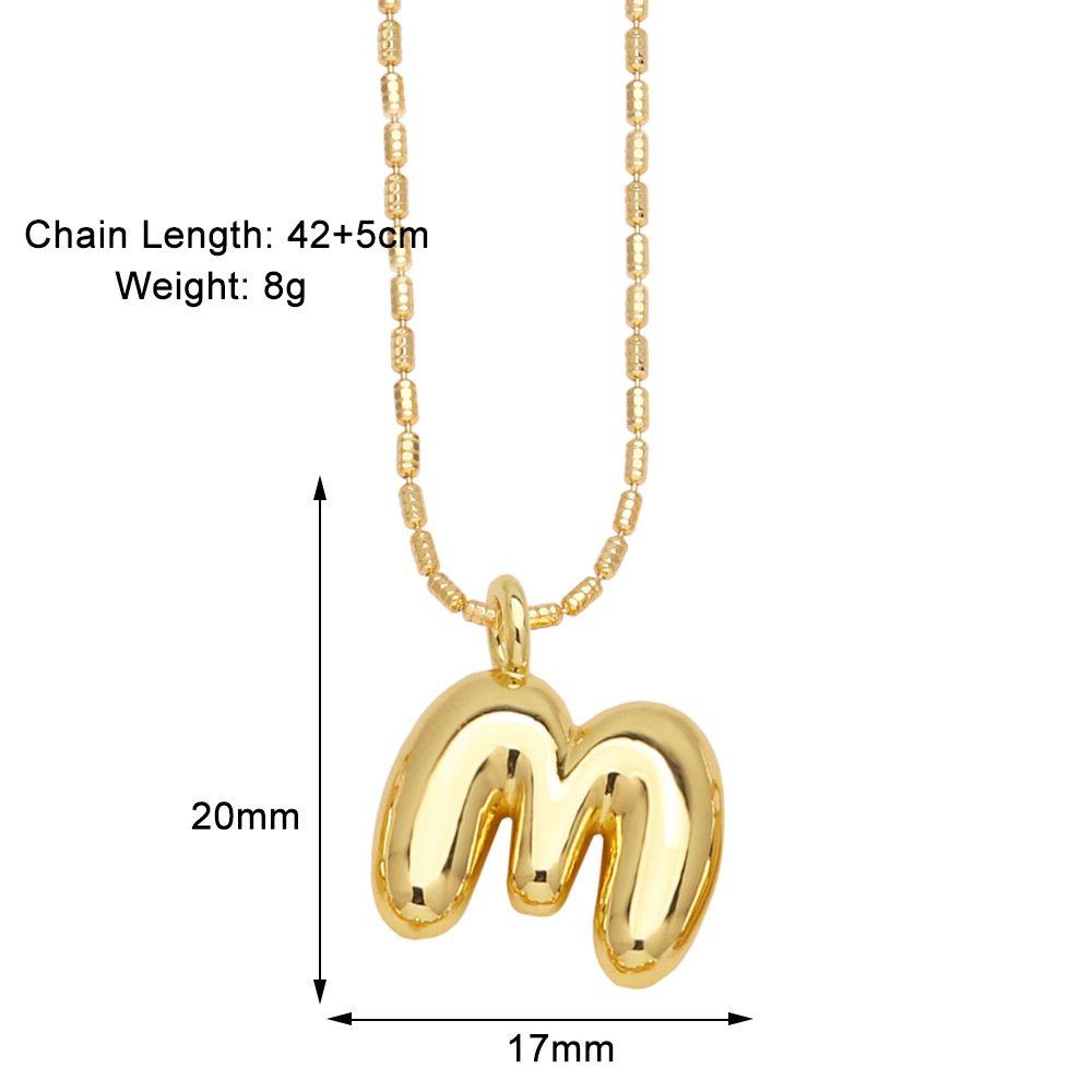 10g Weight Gold Plated Plating Material Pendant Necklace Classification 1 Piece Quantity Daily, Street Occasion Copper Material Letter Pattern Unisex Gender Simple Style Style Copper Gold Plated Simple Style Letter Pendant Necklace 14