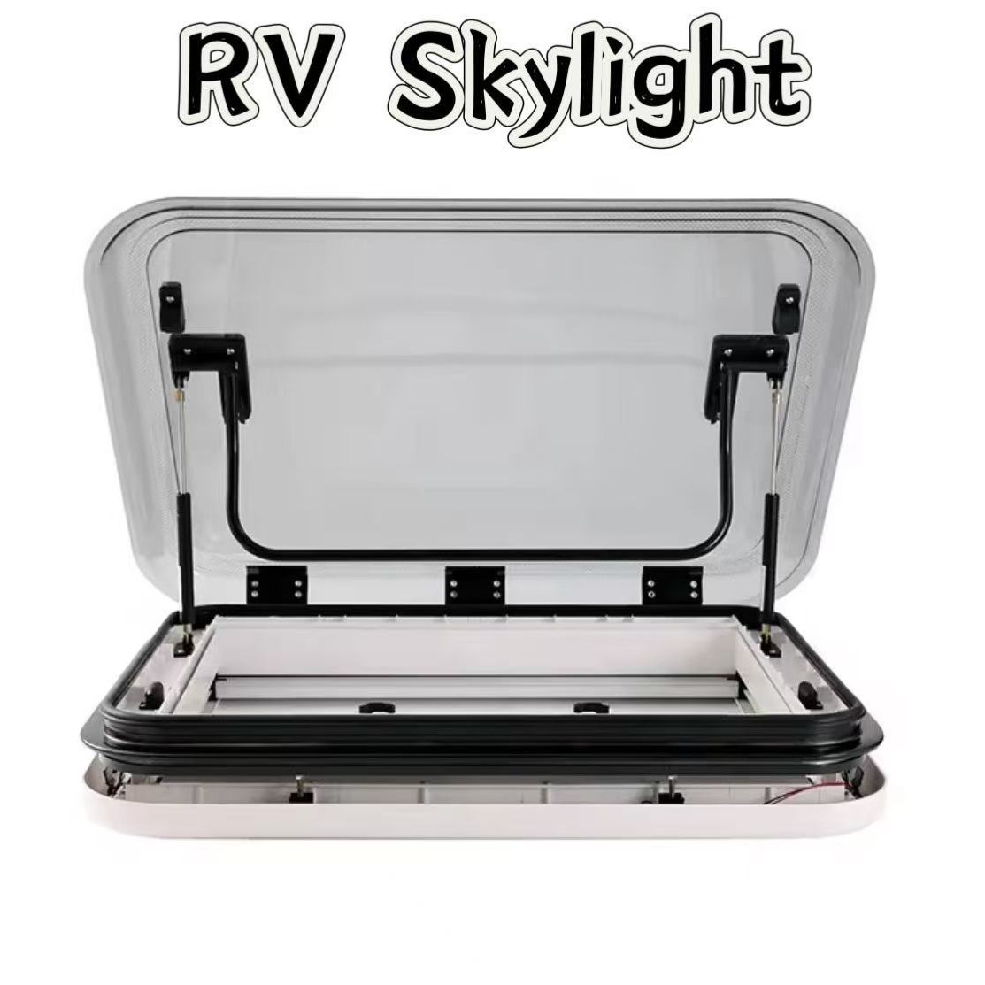 RV accessories: RV sunroof with 12V lighting, equipped with sunshade and mosquito net