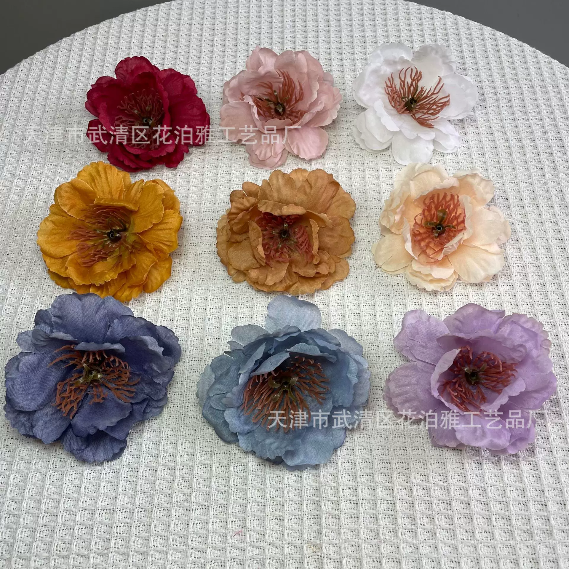 仿真栀子花花头假花牡丹手工DIY配件仿真花绢布婚庆会场布置装饰
