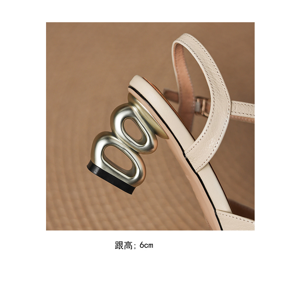 Sandal cao gót nữ mũi nhọn quai ngang kiểu Hàn Quốc — màu trắng ngà chi tiết 18