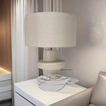 美式布罩夜灯批发创意陶瓷工艺品台灯具房间卧室床头灯装饰灯