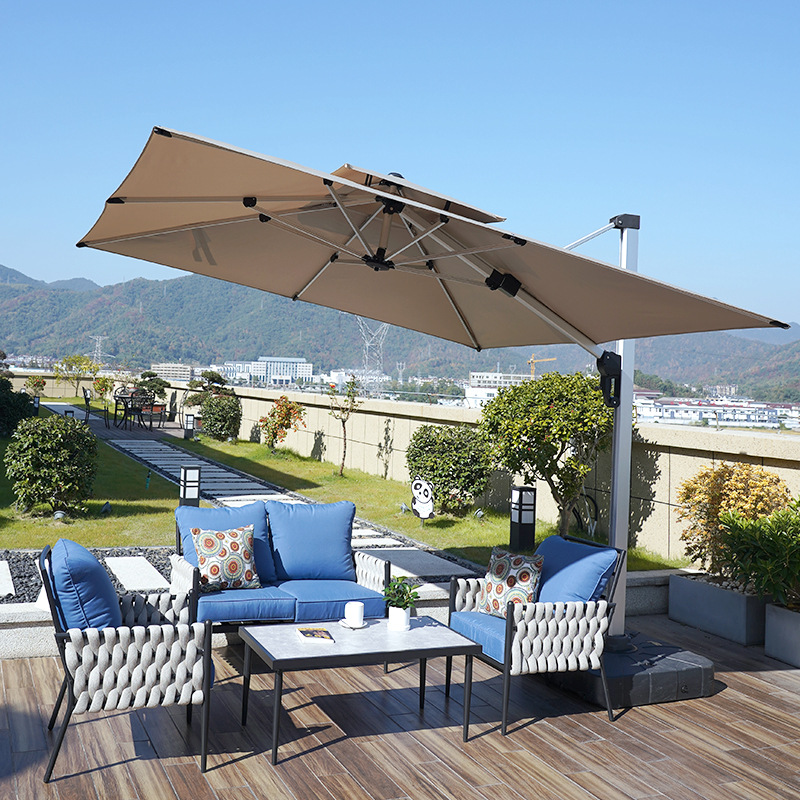 Paraguas de sol al aire libre paraguas de patio paraguas de sol al aire libre protección solar patio exterior villa jardín comercial paraguas romanas image 5