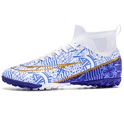 Cross-border high-top football shoes, wear-resistant long spike football shoes, TF broken spike special training shoes, non-slip football men's style