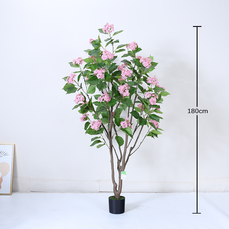 ハイエンド模擬アジサイの木、紫色のスノードーム、緑の植物、フェイクツリー、ホームモールの店のウィンドウ、軽くて豪華な装飾品|undefined