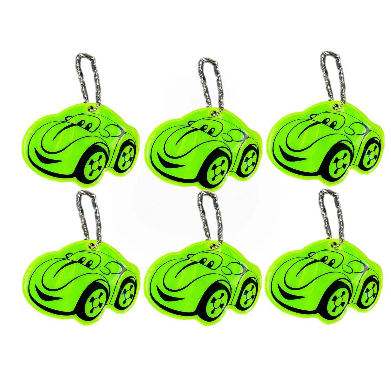 Fábrica directa de colgantes de automóviles reflectantes de PVC de llaves