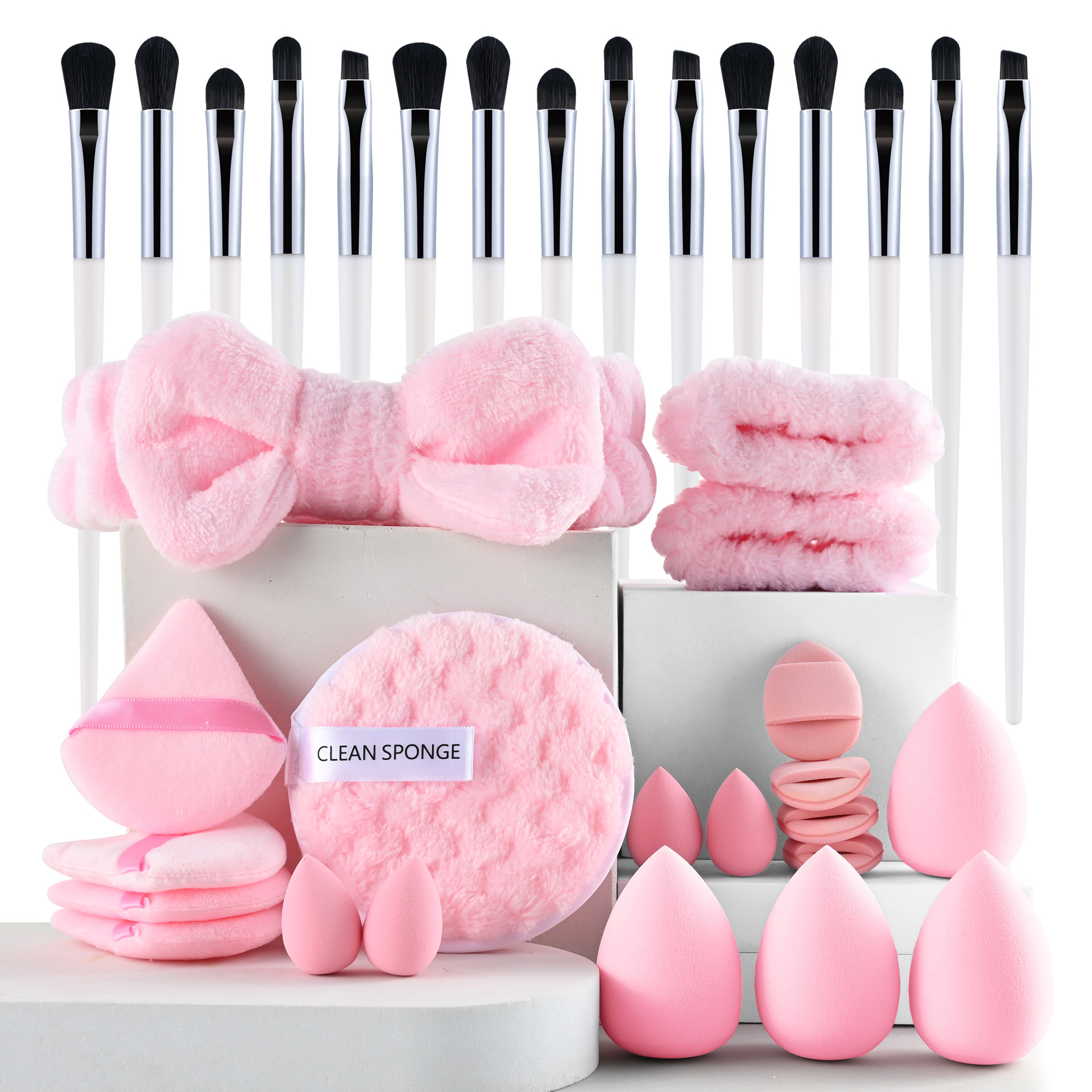 Conjunto de polvo personalizado 40pc cepillo grande combinación de lavado de cara maquillaje polvo transfronterizo conjunto completo de 46 herramientas de maquillaje de cepillo