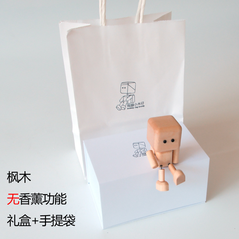 摇腿小木仔wobblylegwoody创意车载香薰摆件可爱抖腿小人送礼饰品|undefined