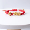 Woven red rope bracelet, bar, one bead bracelet suitable for men and women, accessory for beloved, for luck, Birthday gift