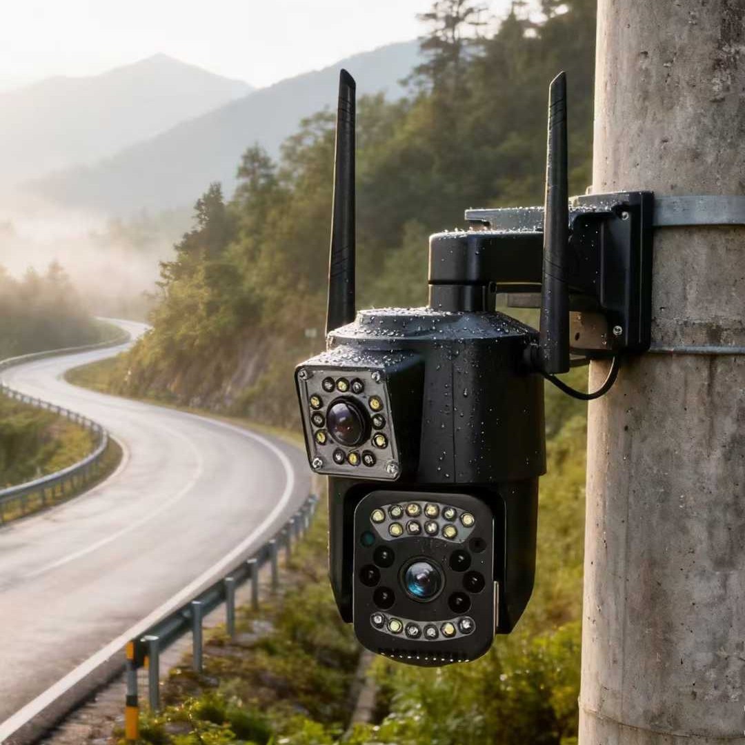 4 Million Binocular Gun Ball Linkage Camera Remote Monitoring Full Color Night Vision Panoramic Camera V380Pro