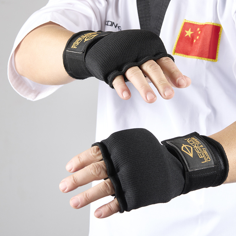Gel Gloves Half Finger Knuckles Lazy People Fast Wrapping Hand Strap Hand Cloth Fighting Sanda Boxing Bandage Men's and Women's Muay Thai Boxing