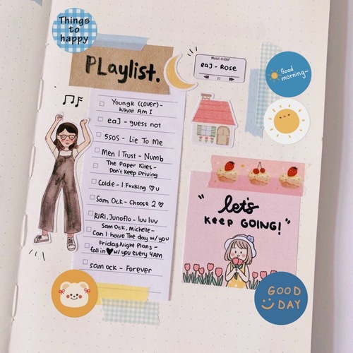 Aircraft box sealing sticker 500/roll cartoon sticker thank you packaging decoration DIY handbook diary can be paper independent station