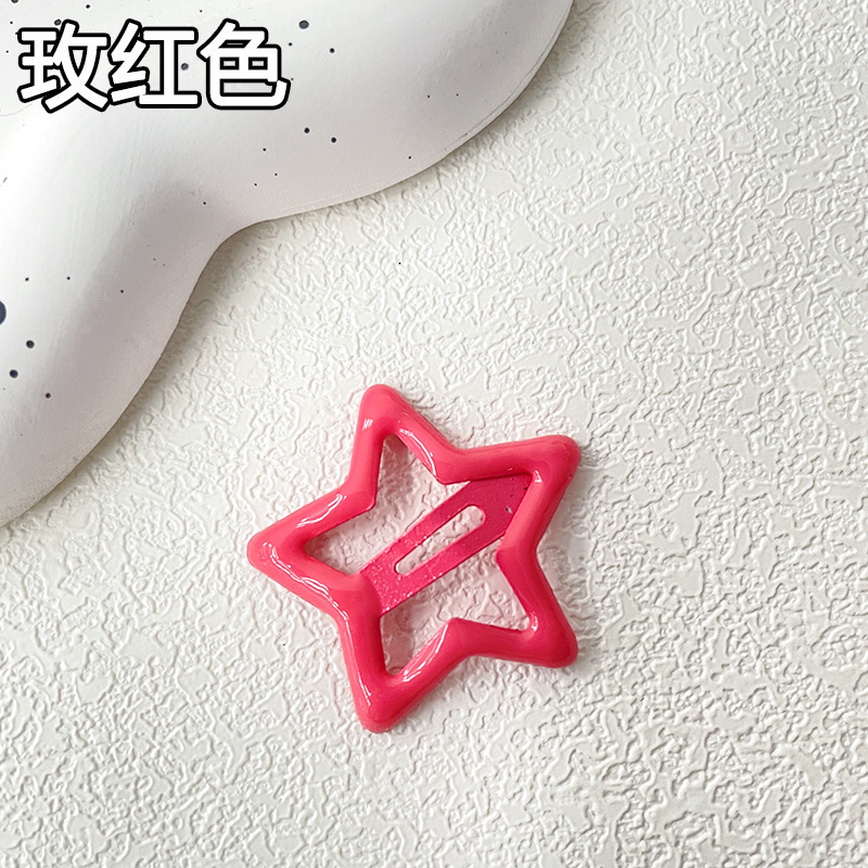 ソリッドカラースタークリップ五芒星bbクリップヘアピン活力ガールヘアピンスイートガール前髪クリップサイドクリップ|undefined