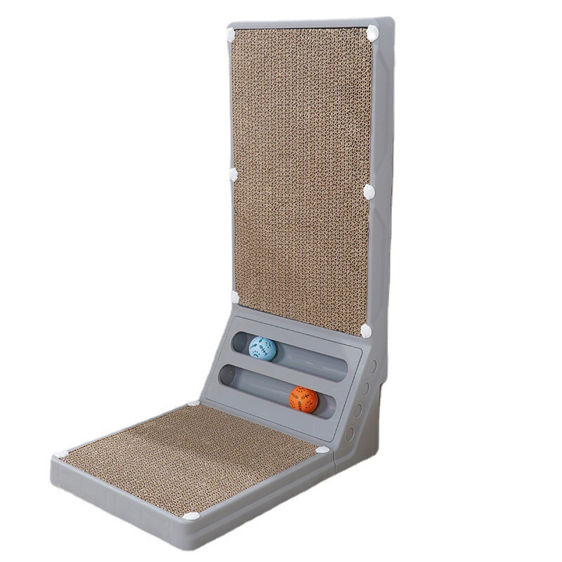 L-shaped vertical gato agarrar tablero contra la esquina juguetes gatos gran afilador de garras desmontable papel corrugado gato agarrar tablero al por mayor