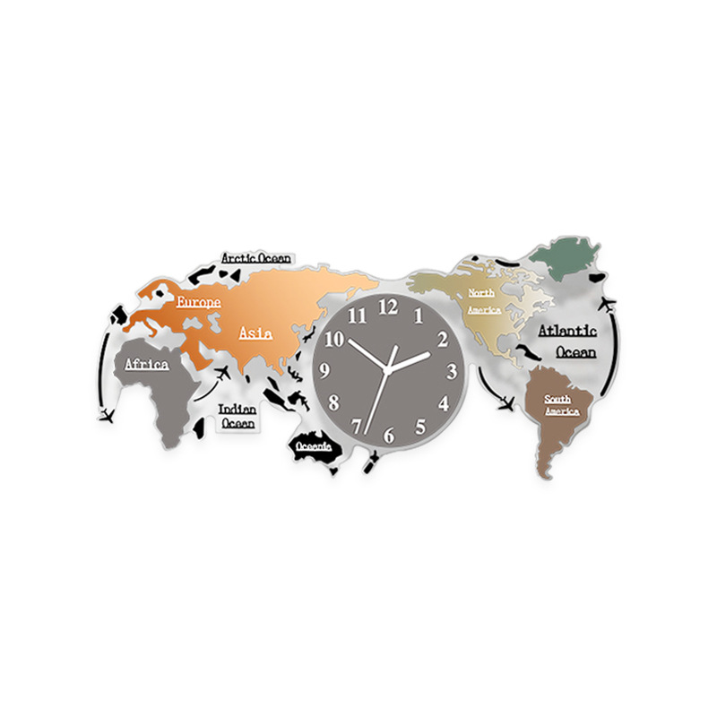 Art Bell Beauty Map Reloj de asiento creativo Adornos Accesorios para el hogar Sala de estar Escritorio Gabinete de TV Decoraciones Mesita de noche Reloj de mesa