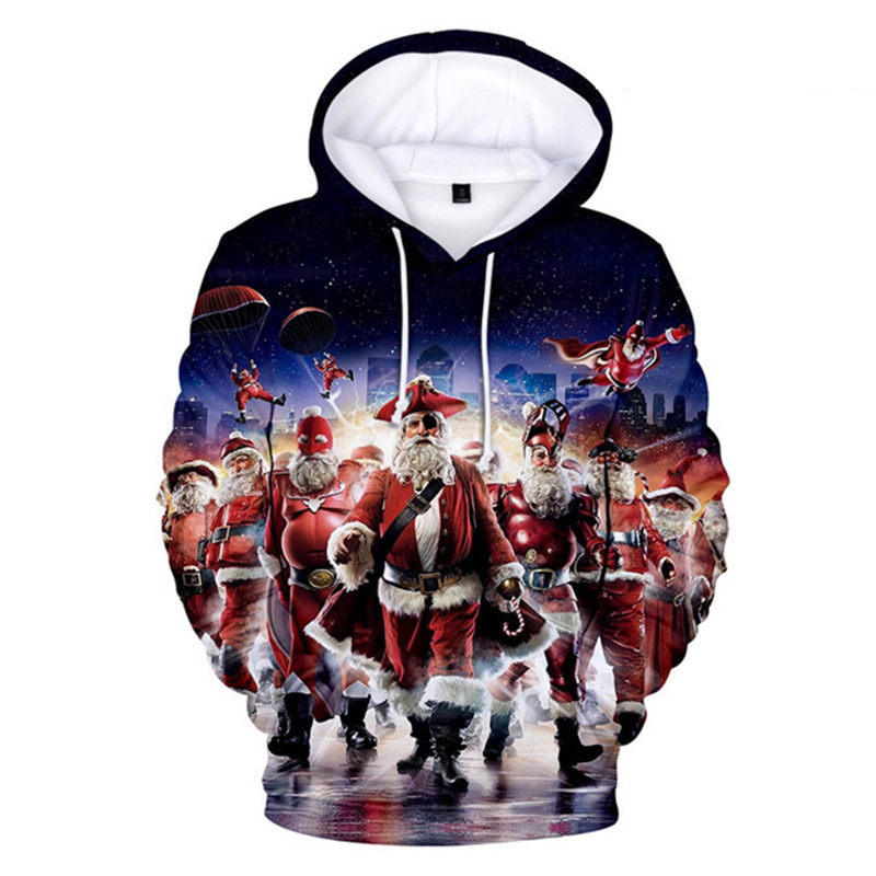 Sweat à capuche homme imprimé 3d carnaval noël style décontracté_voghion.com