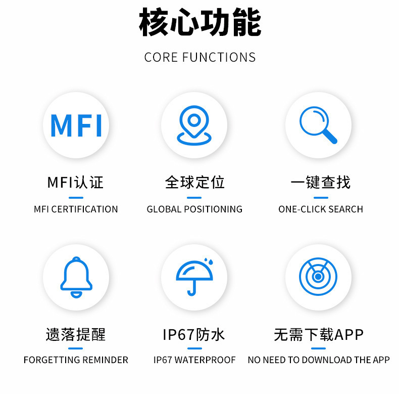 GPS-Tracker Apple iOS kompatibel, Bluetooth-fähig