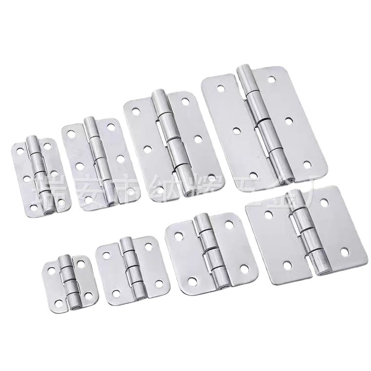 MiMi304 acero inoxidable contra agujero tipo bisagra mariposa engrosada bisagra industrial pesada bisagra maquinaria de ángulo redondeado