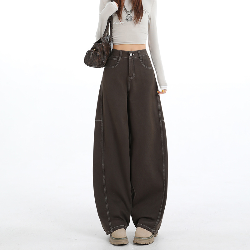 Melard Scimitar Wide-Leg Jeans for Women 2025 Autumn New Design Loose Slimming Versatile Scythe Pants